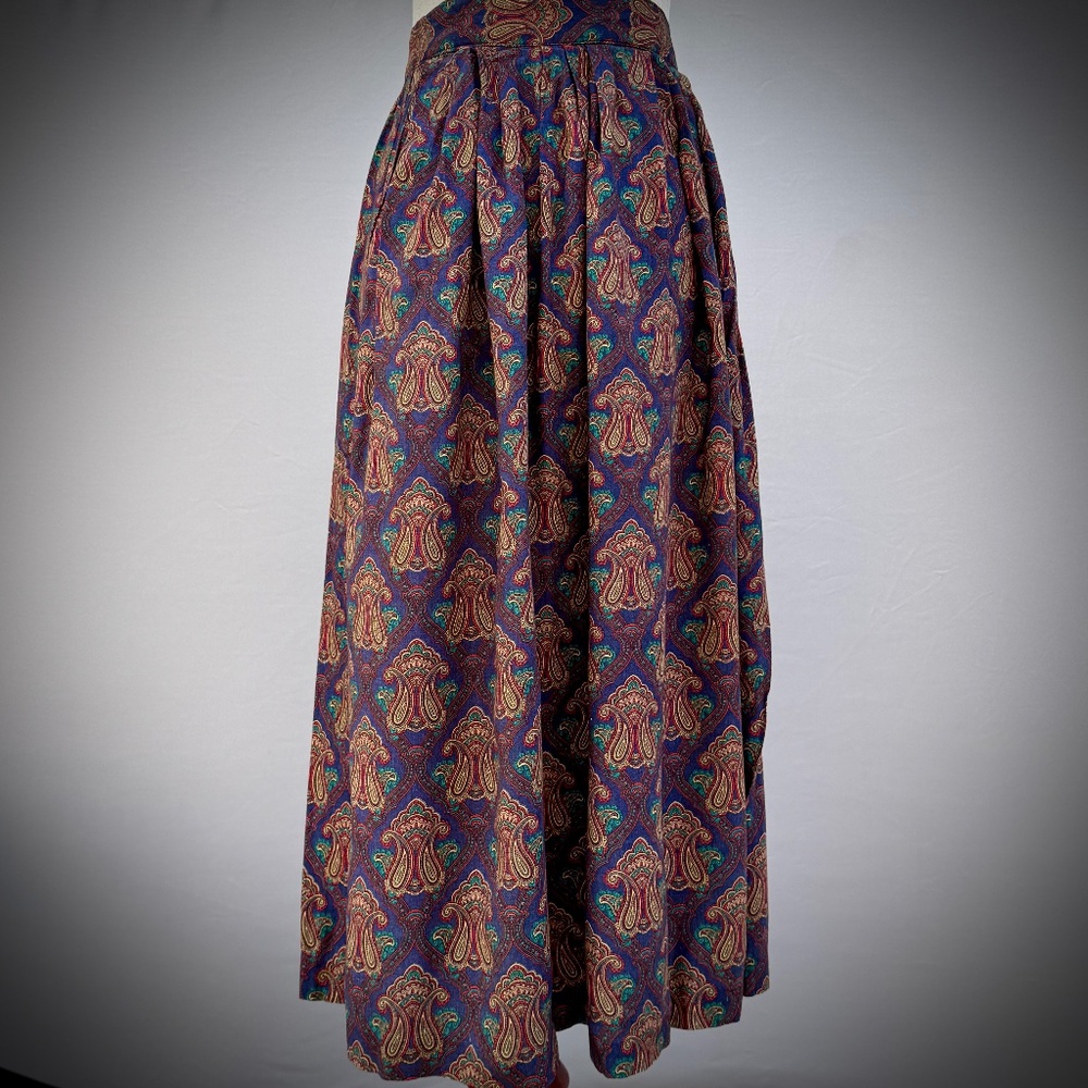Purple Paisley Midi Skirt